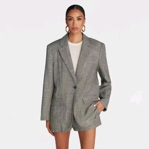 KBB by KAHLANA Women's 'The Deconstructed Blazer' - Gray Plaid